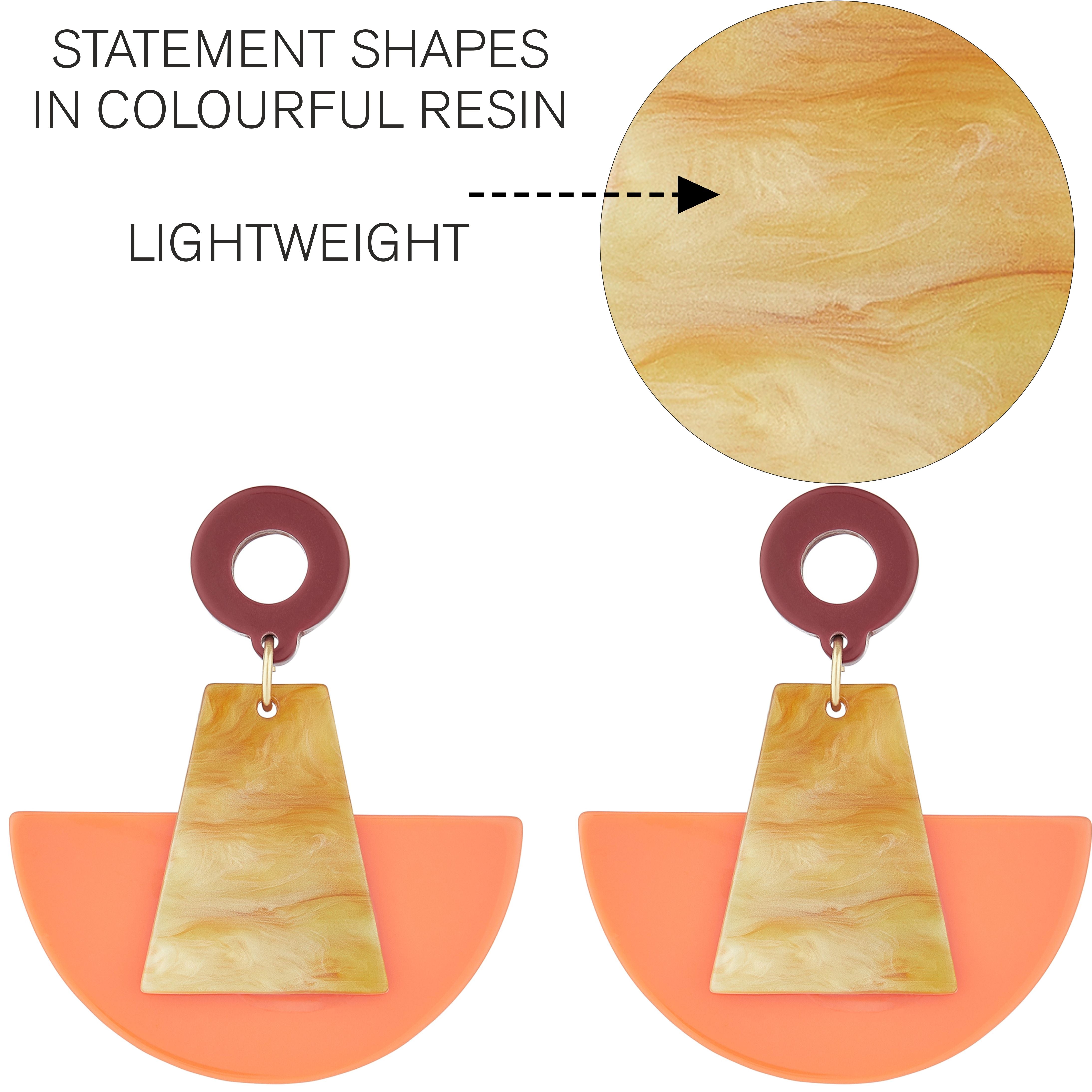 Accessorize London Women's Resin Cresent Statement Earrings