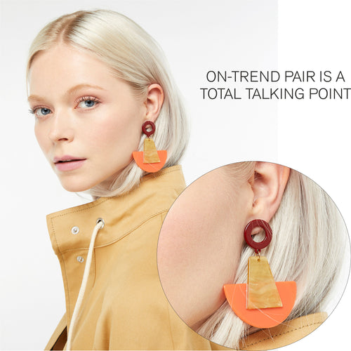 Accessorize London Women's Resin Cresent Statement Earrings