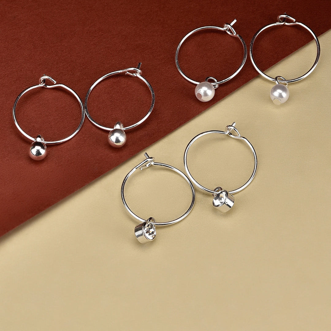 Accessorize London Women's Set Of 3 Simple Hoop Earrings
