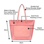 Accessorize London Women's Faux Leather Coral Spacious Emily Tote Bag