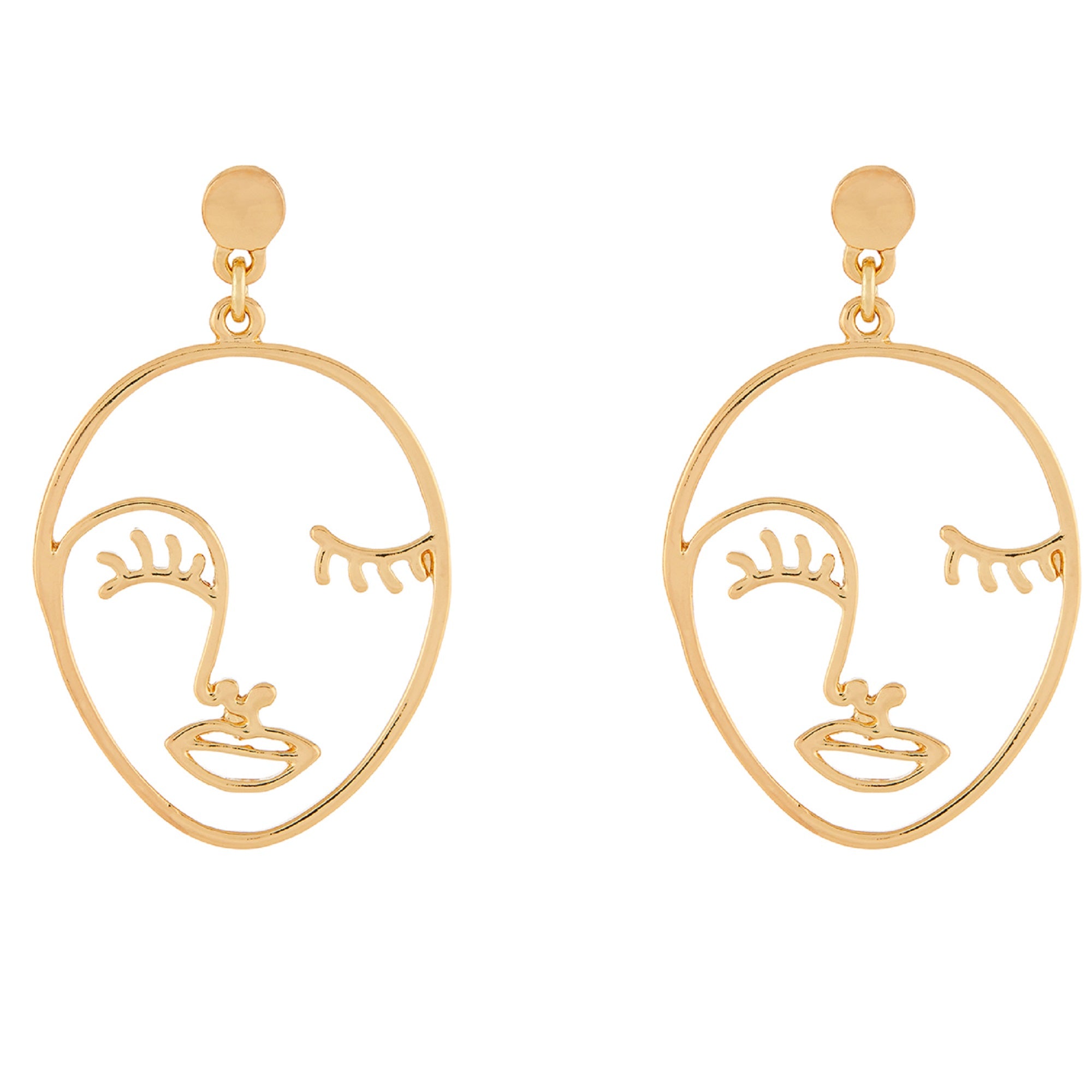 Accessorize London Women's Gold Face Earrings