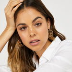 Accessorize London Women's Gold Face Earrings