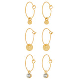 Accessorize London Women's Pack Of 3 Simple Hoop Earrings