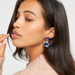 Accessorize London Women's Fan Resin Multicolor Short Drop Earrings