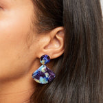 Accessorize London Women's Fan Resin Multicolor Short Drop Earrings