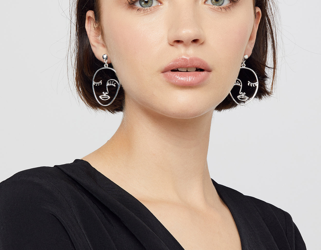 Accessorize London Women's Silver Face Earring