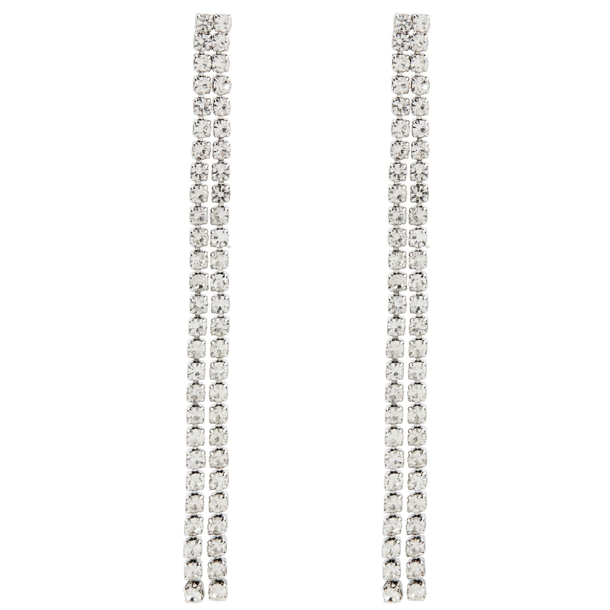 Accessorize London Women'S Silver Crystal Cupchain Slinky Drops Earring