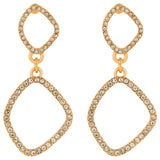 Accessorize London Women'S Gold Pave Organic Oval Short Drops Earring