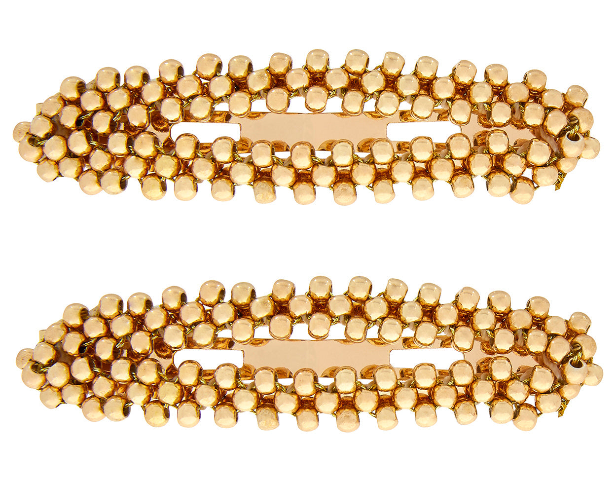 Accessorize London Women's Pack Of 2 Gold Beaded Snap Clips