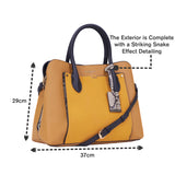 Accessorize London Women'S Faux Leather Yellow Tessa Work Tote Bag