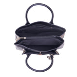 Accessorize London Women's Faux Leather Black Tessa work Tote bag