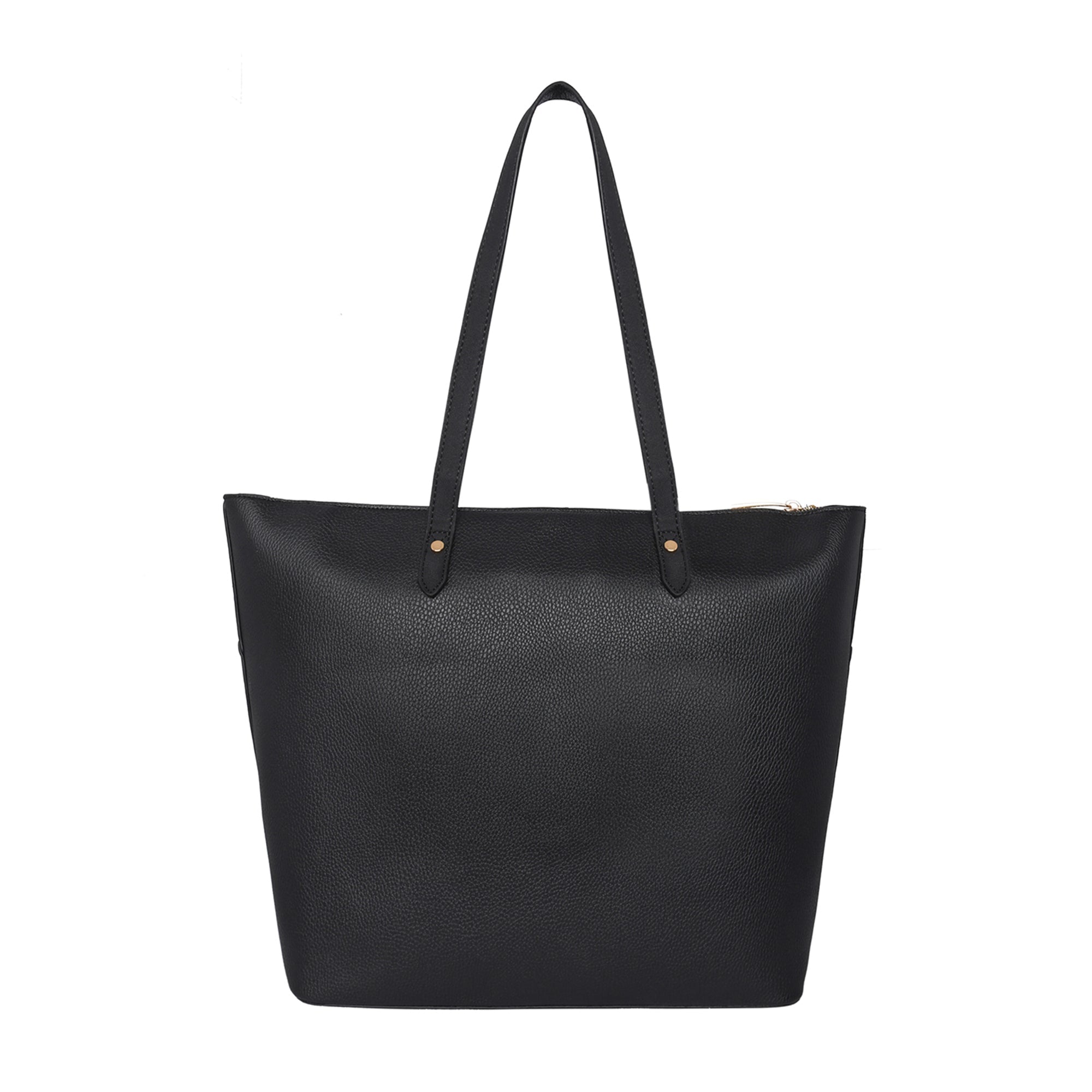 Accessorize London Women's Faux Leather Black Spacious Emily Tote Bag