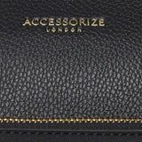 Accessorize London Women's Faux Leather Black Spacious Emily Tote Bag