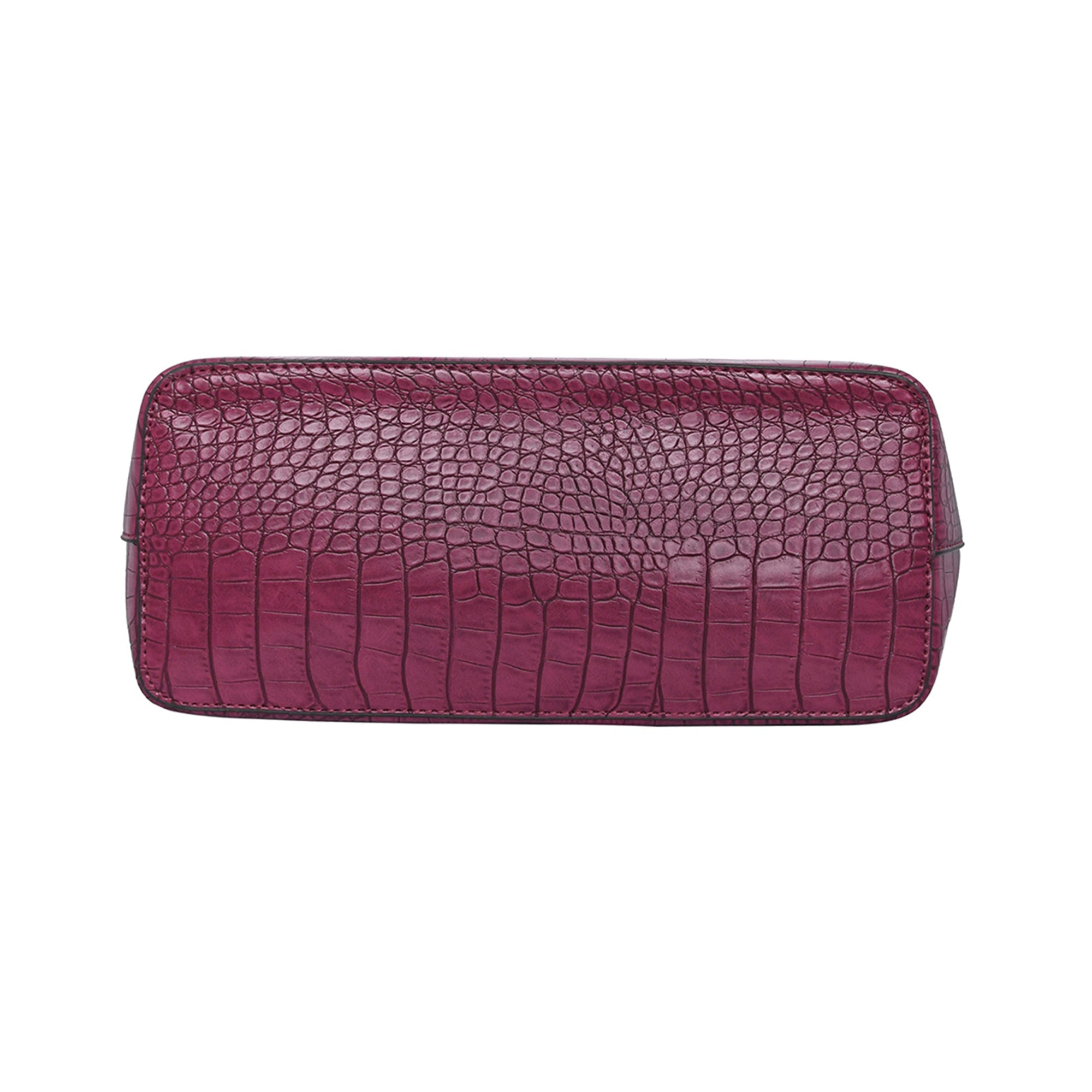 Accessorize London Women's Faux Leather Burgundy Croc texture Spacious Emily Tote Bag