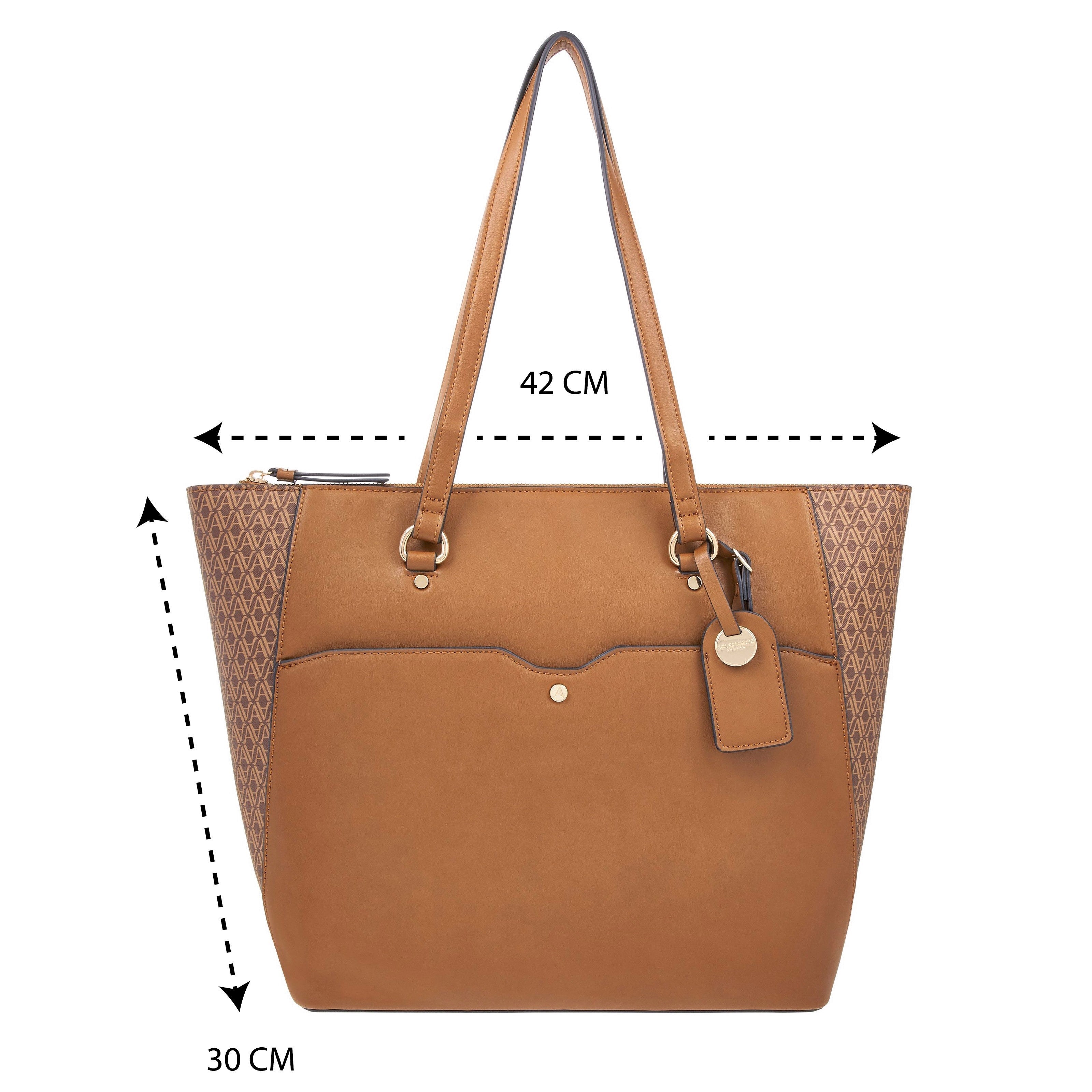 Accessorize London Women's Faux Leather Emily Monogram Tote