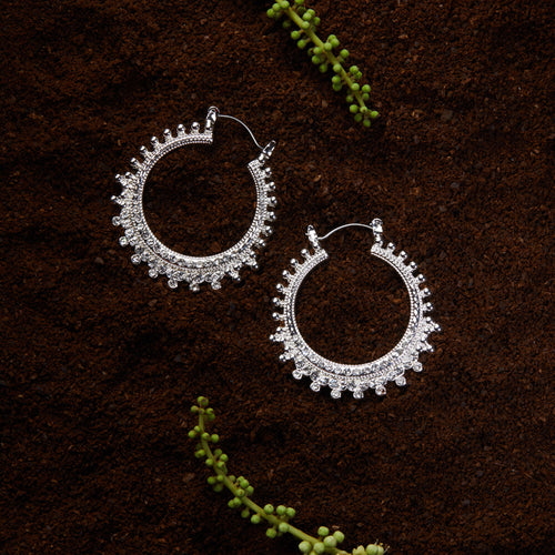 DIAMNATE SILVER HOOPS