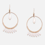 Accessorize London Women's Pearl Drop Long Gold Earring