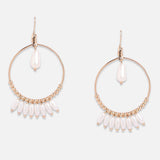 Accessorize London Women's Pearl Drop Long Gold Earring