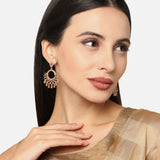 Gold Pink Stone Jhumkas