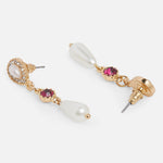 Accessorize London Women's Pearl Short Drop Gold Earring
