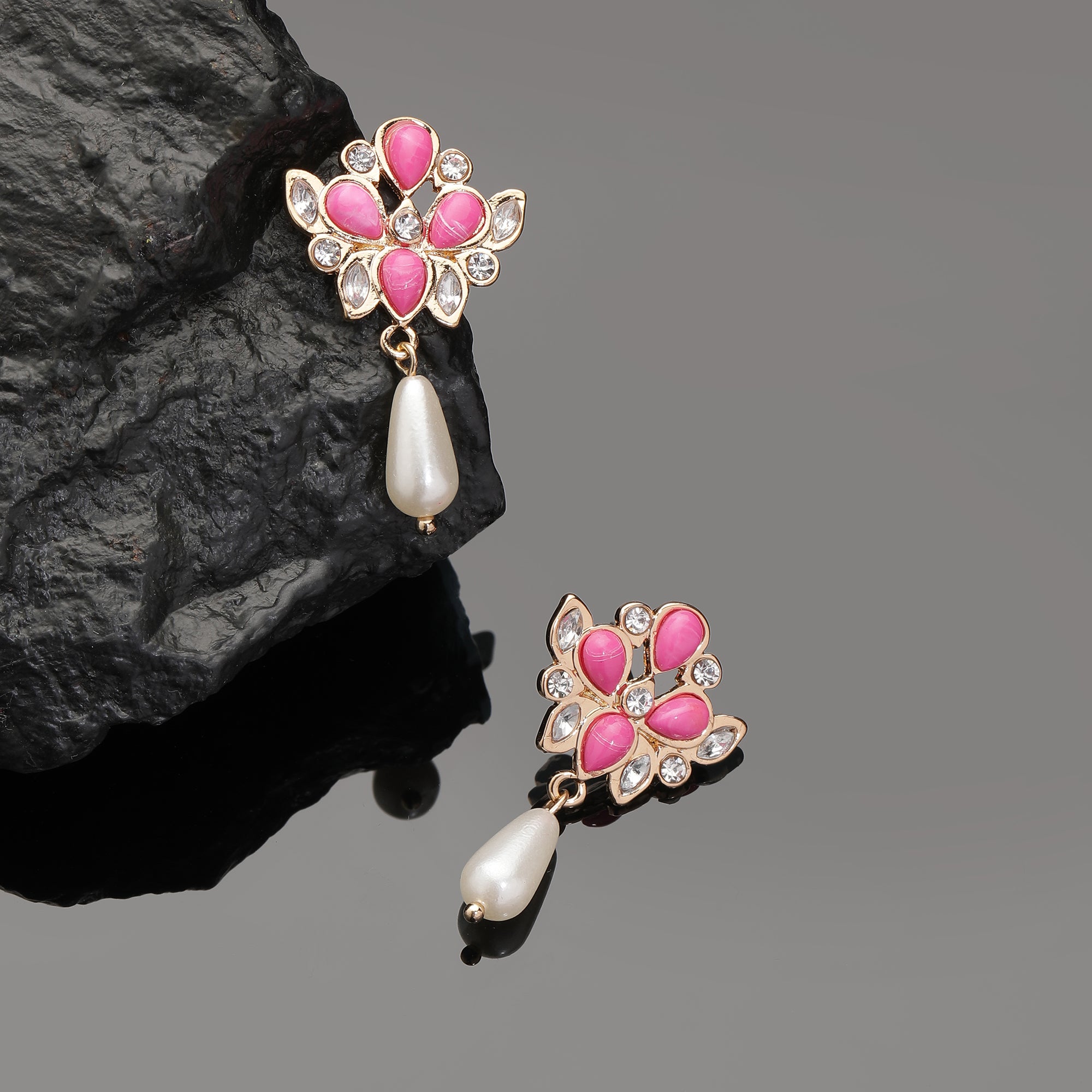 Accessorize London Women's Pink Resin Short Drop Earring