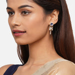 Accessorize London Navy Crystal Short Drop Earring Metal Drops & Danglers