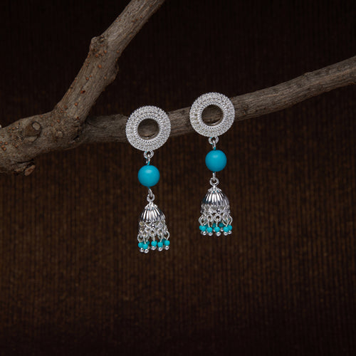 Accessorize London Women'S Blue & Silver Jhumki Earrings