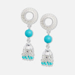Accessorize London Women'S Blue & Silver Jhumki Earrings