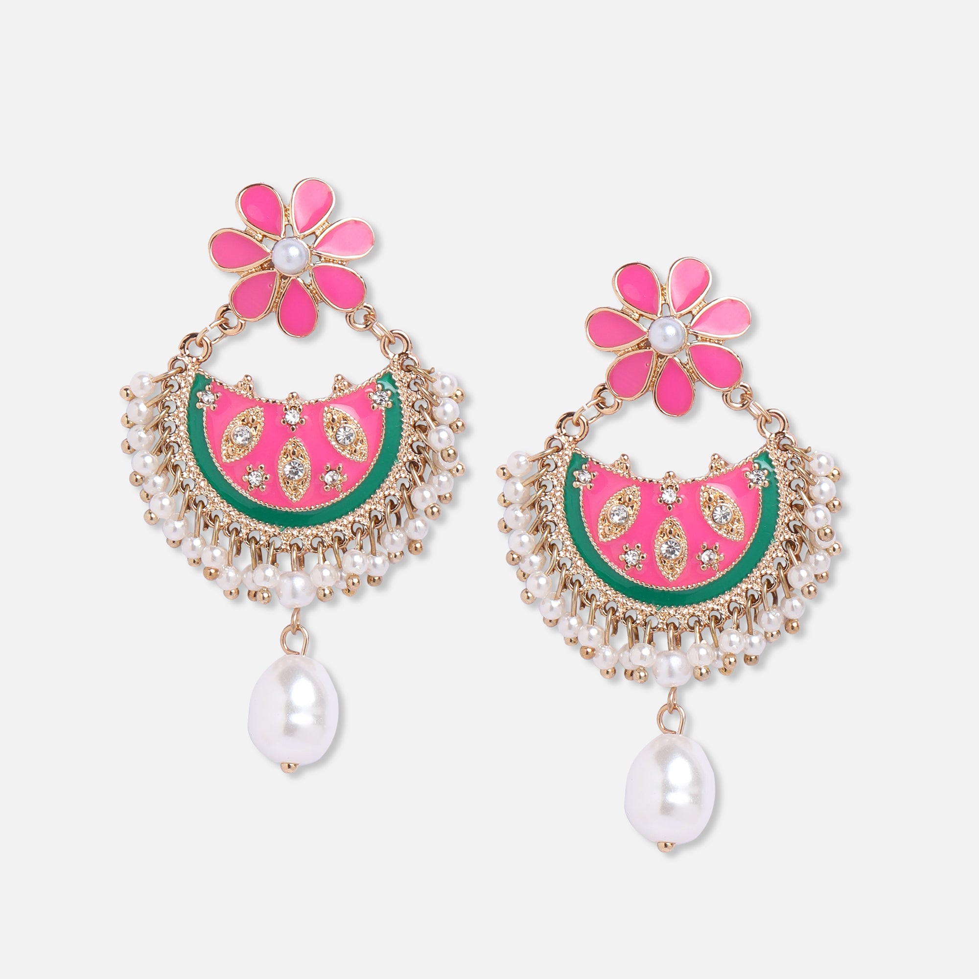 Pink Enamel Chandbalis