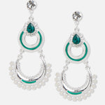 Accessorize London Women's Green Long Drop Chandbalis