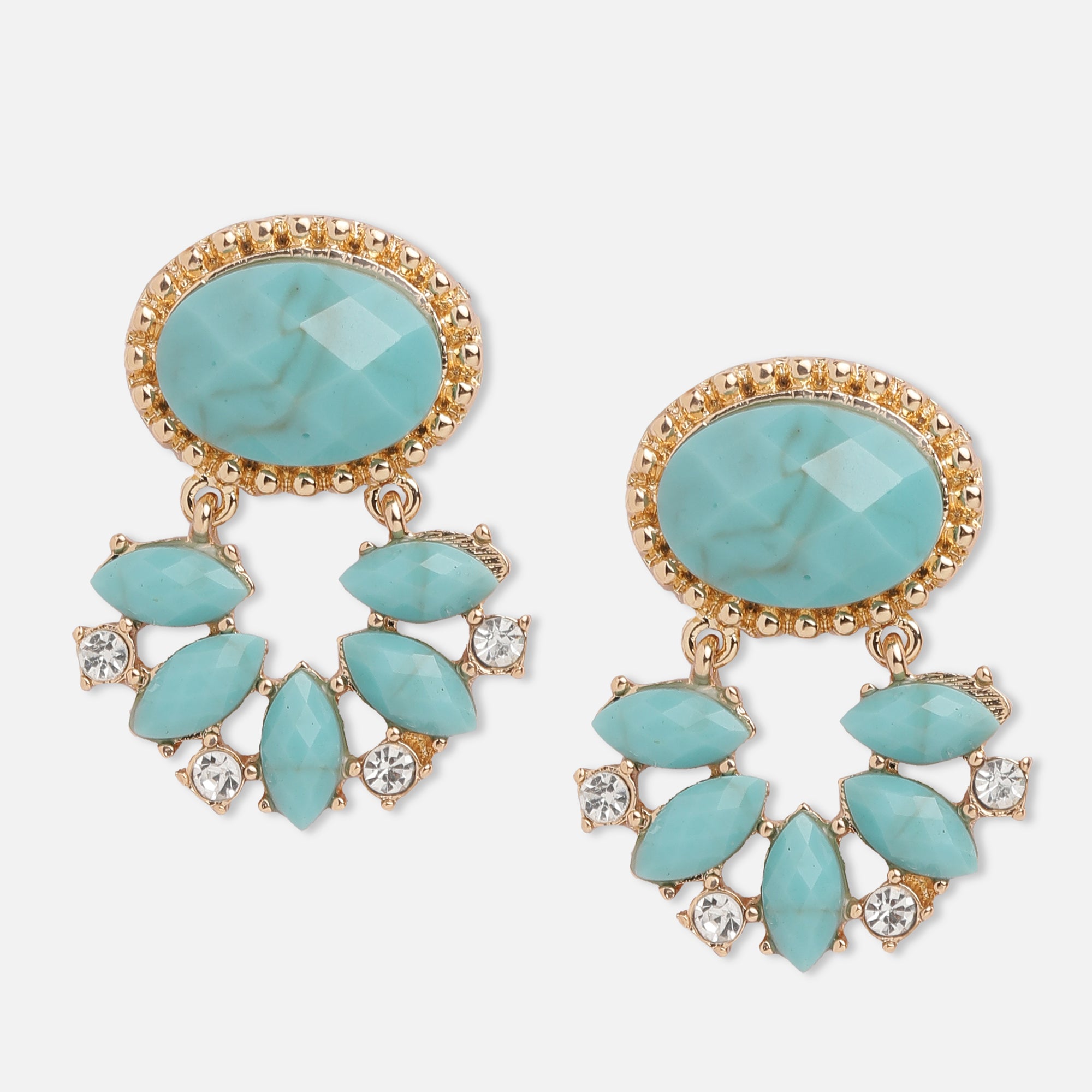 Accessorize London Women's Turquoise Short Drop Resin Earring
