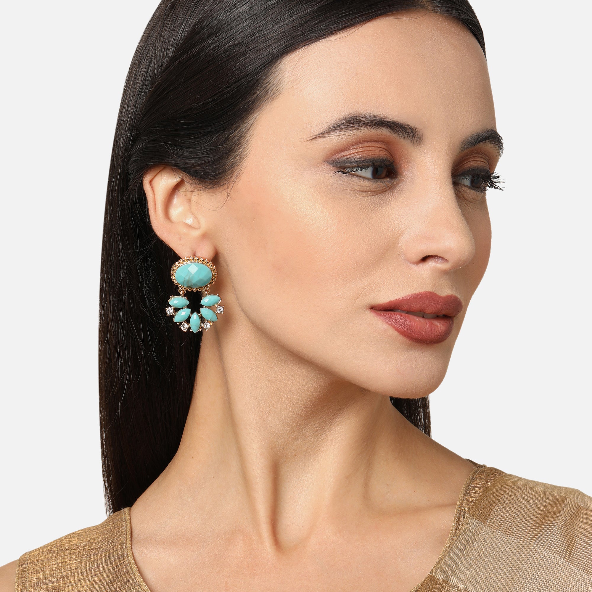 Accessorize London Women's Turquoise Short Drop Resin Earring