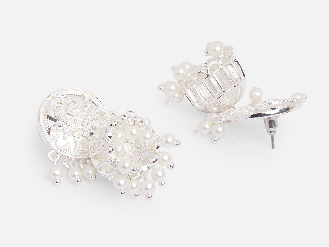 Accessorize London Women's Short Drop Silver Jhumka
