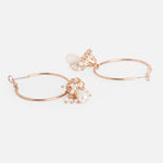Accessorize London Women'S Pearl White & Golden Hoop Earrings