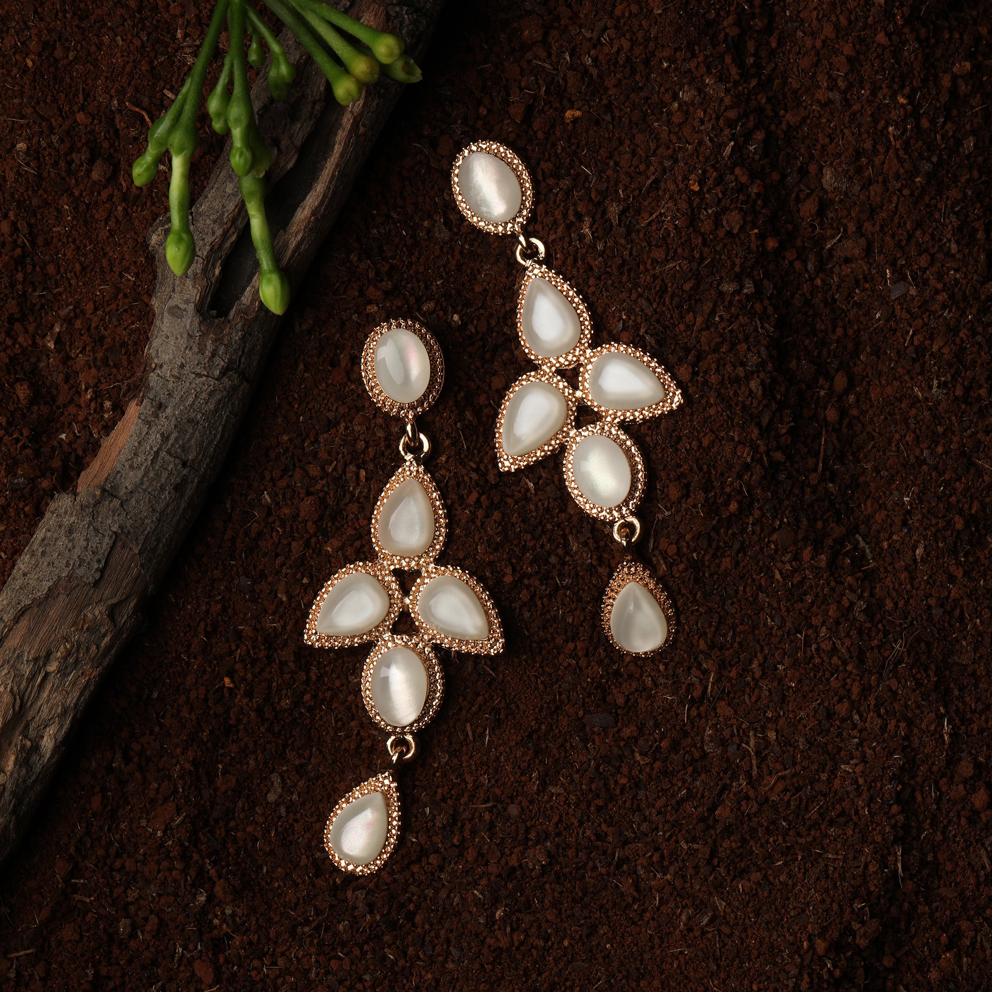 Accessorize London Women's White Mother Of Pearl Long Earring