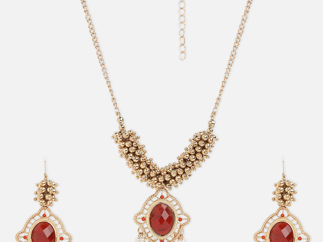 Accessorize London Women's Golden Beads Jewelry Set