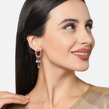 Pink Diamante Short Drop Earring