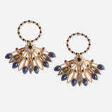 Accessorize London Navy Gold Plated Short Earring Metal Drops & Danglers
