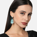 Accessorize London Women's Turq Oxidized Silver Long Earring