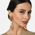 Accessorize London Women's Pearl White & Golden Jhumki Earrings