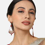 Accessorize London Women's Gold & Red Filigree Earring Necklace Set