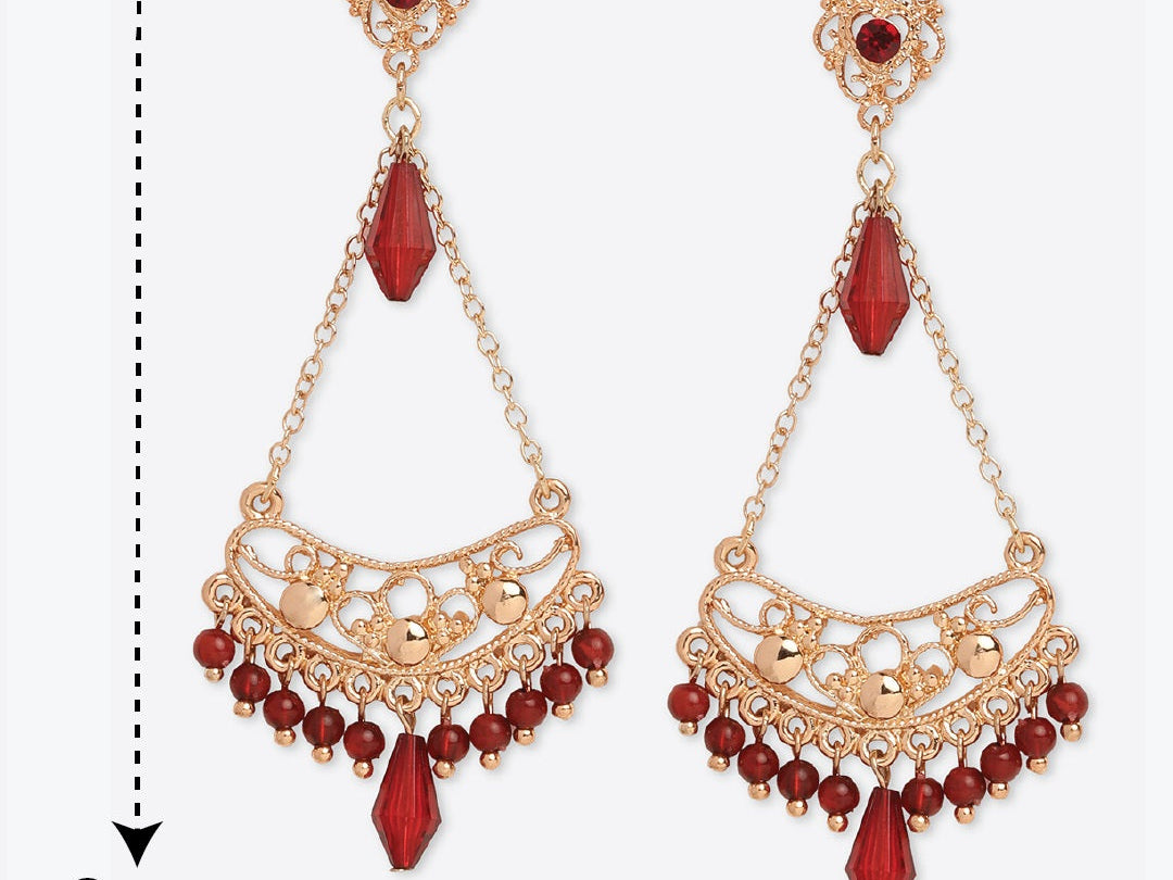 Accessorize London Women's Golden Red Long Earring