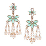 Accessorize London Mint Kundan Long Earring Metal Drops & Danglers