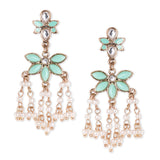Accessorize London Mint Kundan Long Earring Metal Drops & Danglers