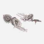Accessorize London Women'S Pearl Oxidized Silver Long Jhumkas