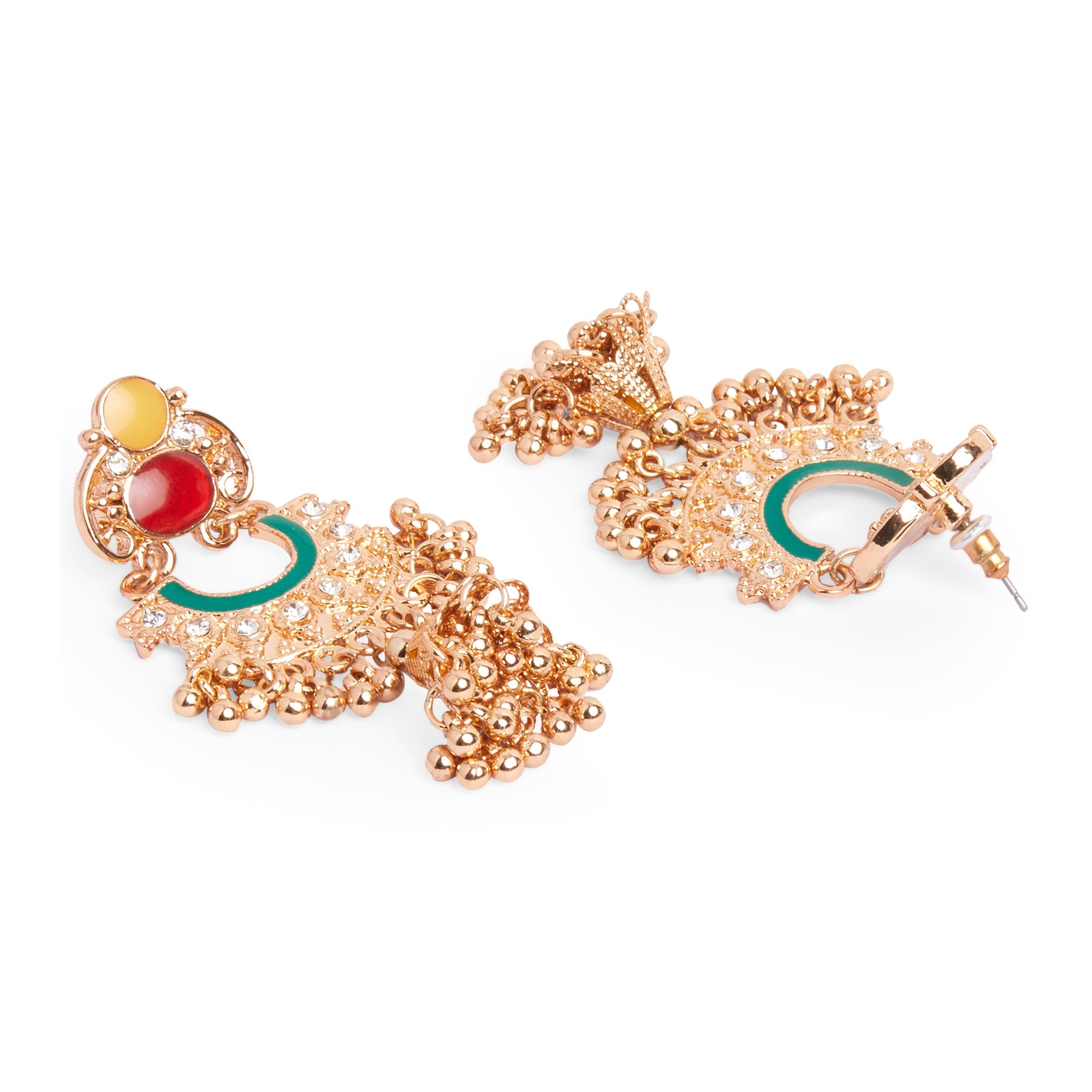 Accessorize London Multi Color Gold Jhumkas