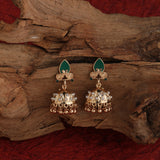Accessorize London Women's Green Enamel Gold Earrings