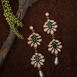 Accessorize London Women's Floral Pearl Long Drop Earring