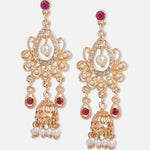 Accessorize London Women's Pink Golden Long Drop Jhumkas