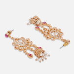 Accessorize London Women's Pink Golden Long Drop Jhumkas
